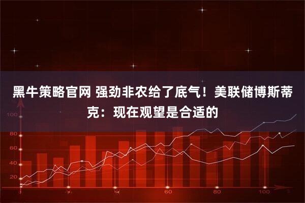 黑牛策略官网 强劲非农给了底气！美联储博斯蒂克：现在观望是合适的