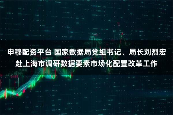 申穆配资平台 国家数据局党组书记、局长刘烈宏赴上海市调研数据要素市场化配置改革工作